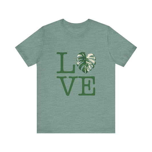 Love Monstera Leaf Unisex Short Sleeve Tee